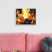 Flames on Burning Logs Canvas Afdruk (Insitu (Woonkamer))