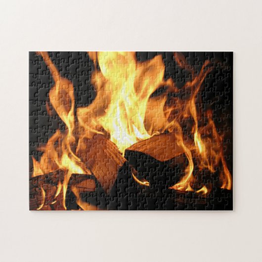 Flames on Burning Logs Legpuzzel (Horizontaal)