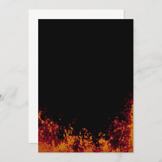 Flames op Black Invitation Kaart (Voorkant / Achterkant)