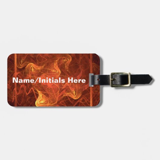 Flames over zwart bagagelabel (Voorkant horizontaal)
