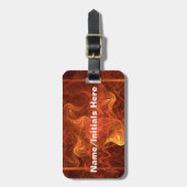 Flames over zwart bagagelabel (Voorkant verticaal)