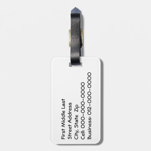 Flames over zwart bagagelabel (Achterkant verticaal)