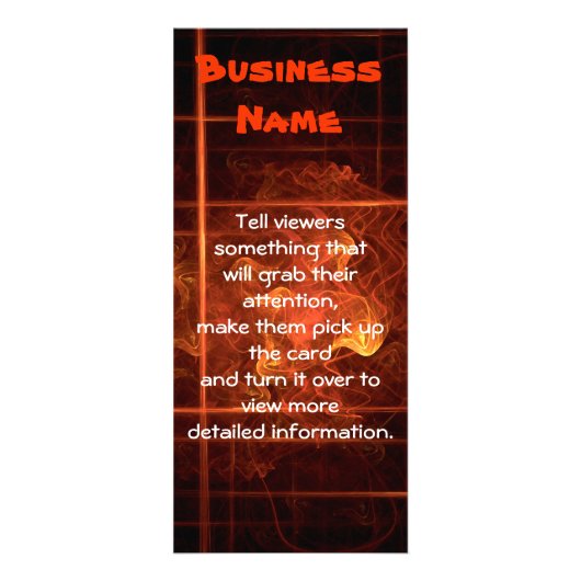 Flames over zwart reclamekaart (Voorkant)