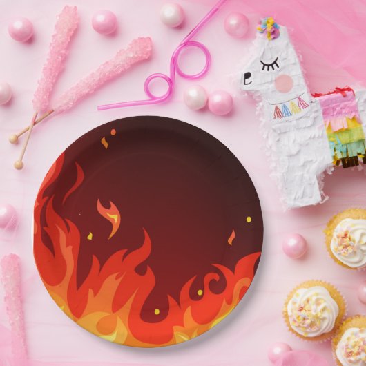 Flames Papieren Bordje (Feest)