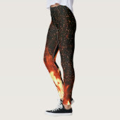 Flames Red Hot Black Fire Racn Modern Leggings (Links)