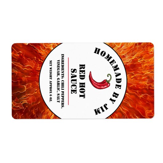 Flames Red Hot Chili Saus Pepper Label (Voorkant)