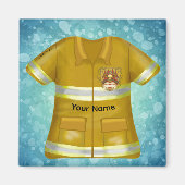 Flames Schild Brandweerman Magneet (Voorkant)