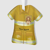 Flames Schild Brandweerman ornament (voorkant)