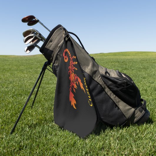 Flames Scorpion Golf Towel Golfhanddoek (Groen)