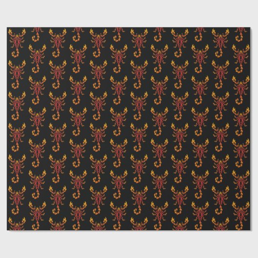Flames Scorpion Pattern Cadeaupapier (Vlak)