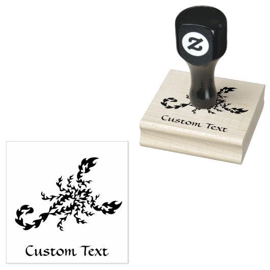 Flames Scorpion Rubberstempel (Gestempeld)
