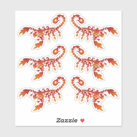Flames Scorpion Sticker Set (Vel)