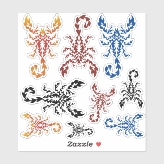Flames Scorpion Sticker Set (Vel)