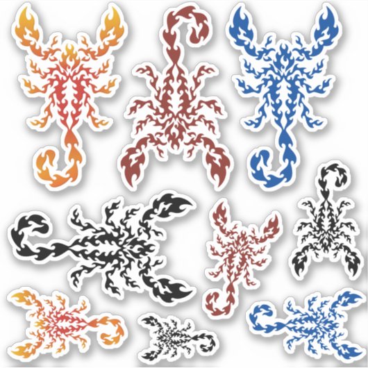 Flames Scorpion Sticker Set (Voorkant)