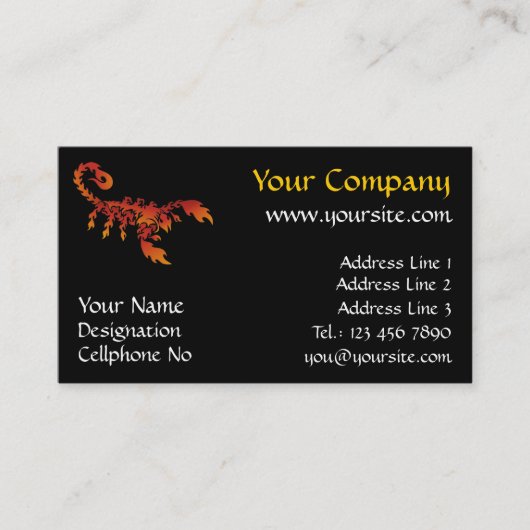 Flames Scorpion Visitekaartje (Voorkant)