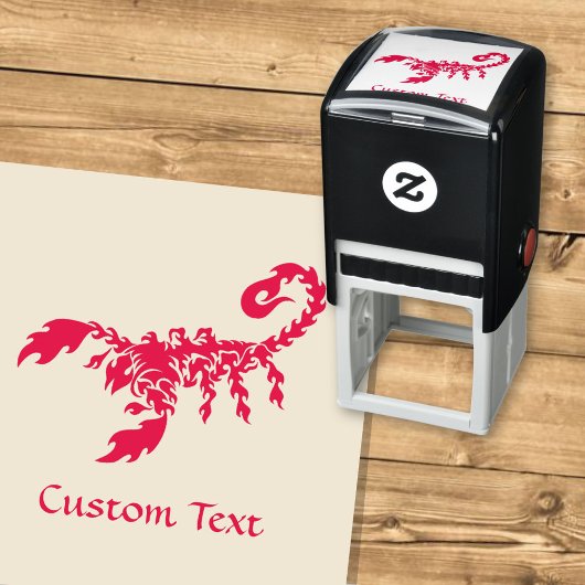 Flames Scorpion Zelfinking Stamp Zelfinktende Stempel