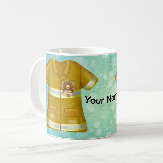 Flames Shield Firefighter Koffiemok (Voorkant links)