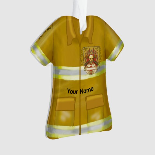 Flames Shield Firefighter ornament  (voorkant)