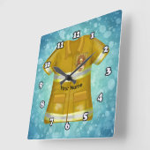 Flames Shield Firefighter Vierkante Klok (Hoek)