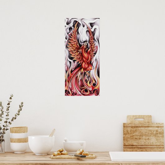 Flames van het Phoenix 12 x 27-inch Poster (Keuken)