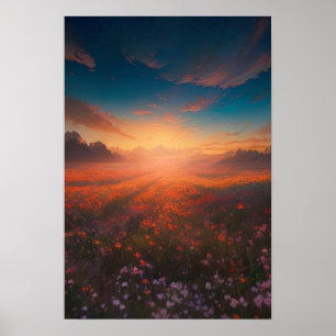 Flames van Natuur, Majestic Sunset Poster