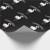 Flamin-ghost Funny Flamingo Ghost Pun Dark BG Cadeaupapier (Hoek)