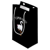 Flamin-ghost Funny Flamingo Ghost Pun Dark BG Klein Cadeauzakje (Voorkant Gekanteld)