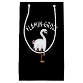 Flamin-ghost Funny Flamingo Ghost Pun Dark BG Klein Cadeauzakje (Voorkant)