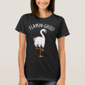 Flamin-ghost Funny Flamingo Ghost Pun Dark BG T-shirt (Voorkant)