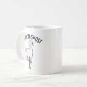 Flamin-ghost Funny Flamingo Ghost Pun Koffiemok (Voorkant links)