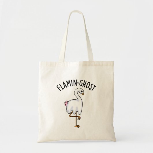 Flamin-ghost Funny Flamingo Ghost Pun Tote Bag (Voorkant)