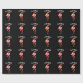 Flamin-go Grappige Flamingo Pun Dark BG Cadeaupapier (Vlak)