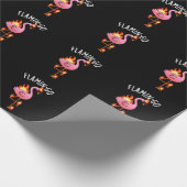 Flamin-go Grappige Flamingo Pun Dark BG Cadeaupapier (Hoek)
