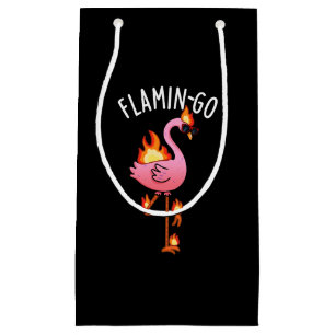 Flamin-go Grappige Flamingo Pun Dark BG Klein Cadeauzakje