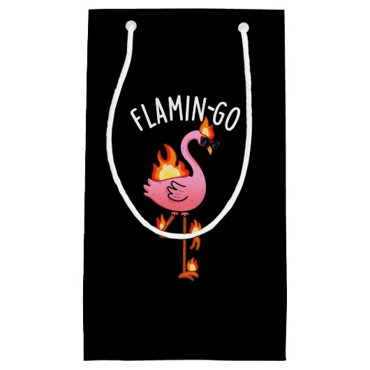 Flamin-go Grappige Flamingo Pun Dark BG Klein Cadeauzakje (Voorkant)