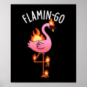 Flamin-go Grappige Flamingo Pun Dark BG Poster (Voorkant)