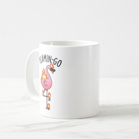 Flamin-go Grappige Flamingo Pun Koffiemok (Voorkant links)