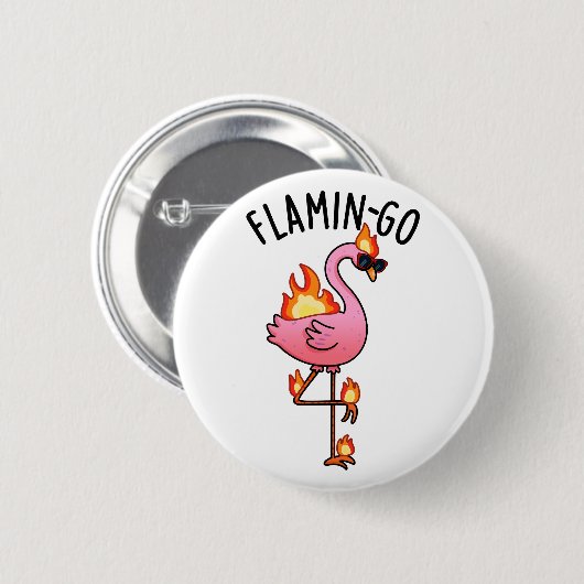 Flamin-go Grappige Flamingo Pun Ronde Button 5,7 Cm (Voorkant /achterkant)