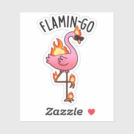Flamin-go Grappige Flamingo Pun Sticker (Vel)