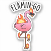 Flamin-go Grappige Flamingo Pun Sticker (Voorkant)