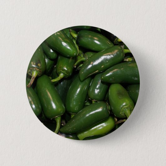 Flamin' Hot Green Jalepeno Peppers Art Ronde Button 5,7 Cm (Voorkant)