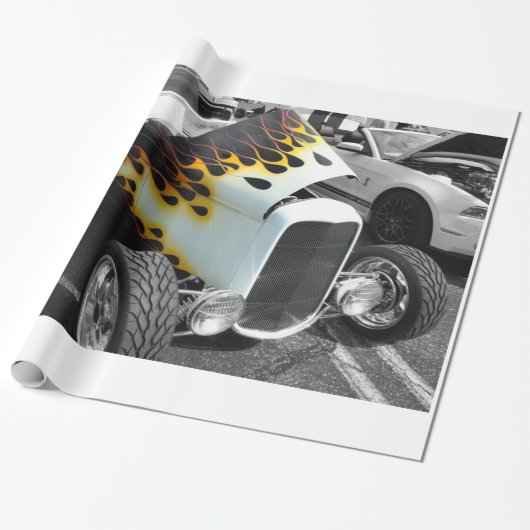 Flamin' Hot Rod Cadeaupapier (Uitgerold)