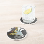 Flamin' Hot Rod Zandsteen Onderzetter (Zijkant)