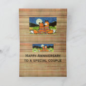 "Flamin' Love" Red Foxes Romantic Jubileum Kaart (Binnen)