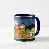 "Flamin' Love" Red Foxes Romantische Designer Mok