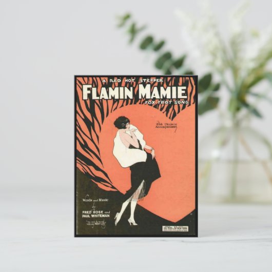 Flamin Mamie Flapper Briefkaart (Staand voorkant)