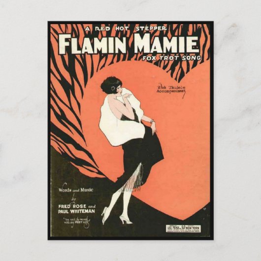 Flamin Mamie Flapper Briefkaart (Voorkant)