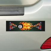Flaming 8 Ball Bumpersticker (Op auto)
