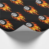 Flaming 8 Ball Cadeaupapier (Hoek)