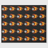 Flaming 8 Ball Cadeaupapier (Vlak)
